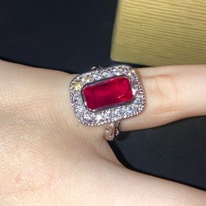 Emerald cut Ruby Ring